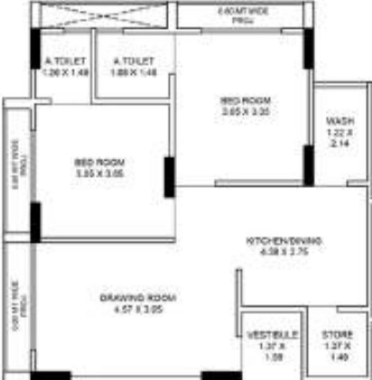 2 BHK Flat in Radhe Vrundavan Lake view in Chandlodiya, Ahmedabad - Image 917864