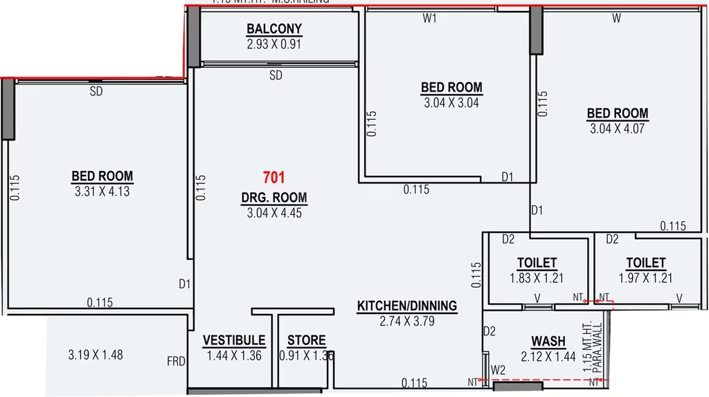3 BHK Flat in Sumegh Radhe Supreme in Kathwada, Ahmedabad - Image 917867