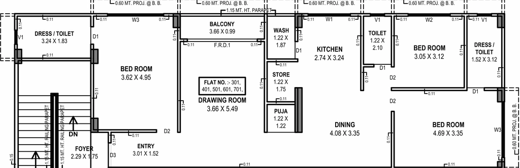 3 BHK Flat in Amit Swapneel Spiti in Naranpura, Ahmedabad - Image 917874