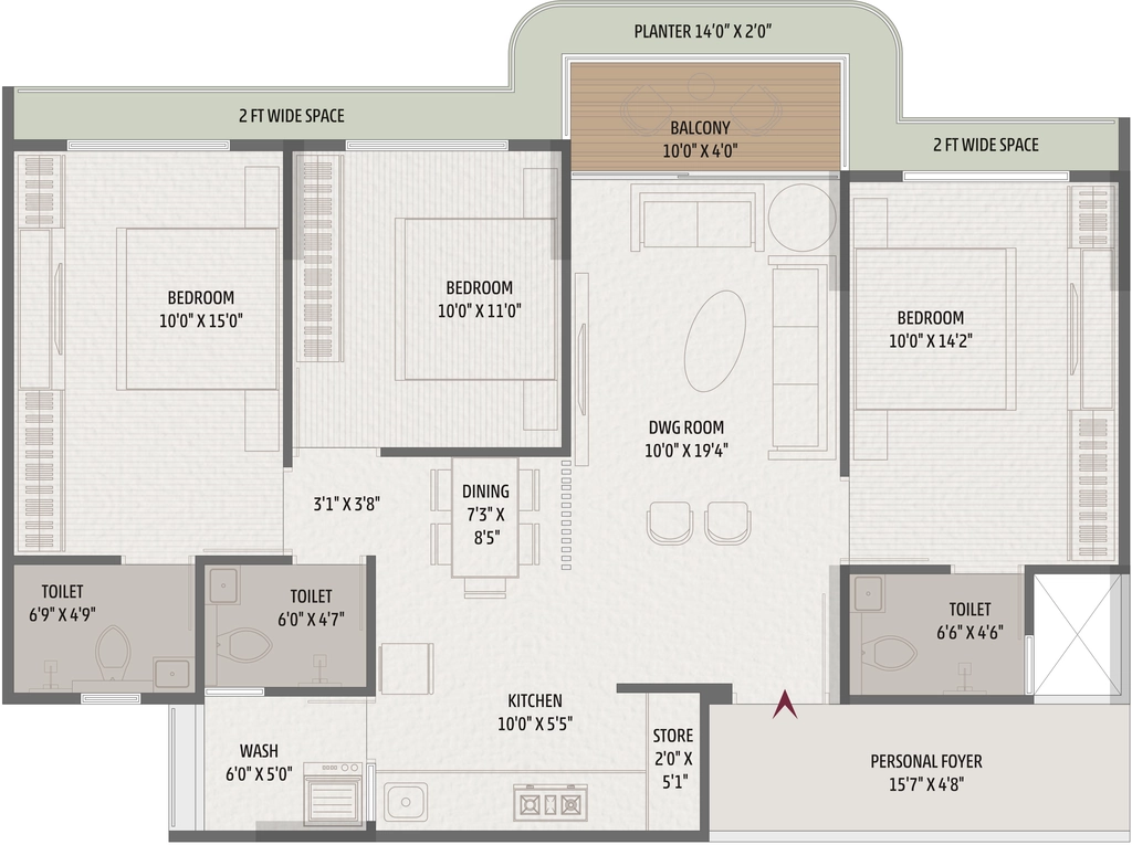 3 BHK Flat in Tapovan Amour in Shela, Ahmedabad - Image 917891