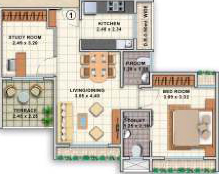 1.5 BHK Flat in Dheeraj Jade Residences in Wagholi, Pune - Image 918025