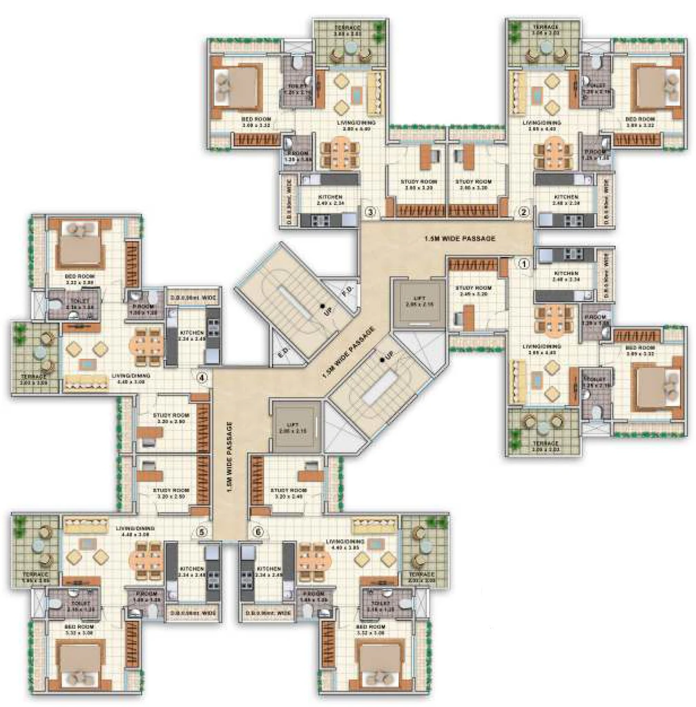 Floor Plan of Dheeraj Jade Residences in Wagholi, Pune - Image 403206