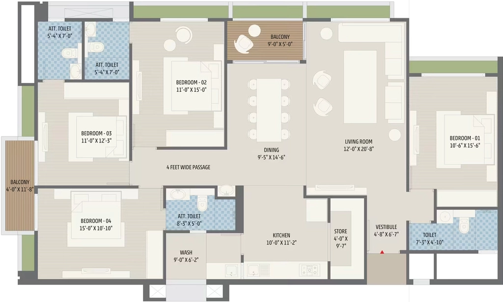 4 BHK Flat in TCC The Centrium 2 in Ranip, Ahmedabad - Image 917898
