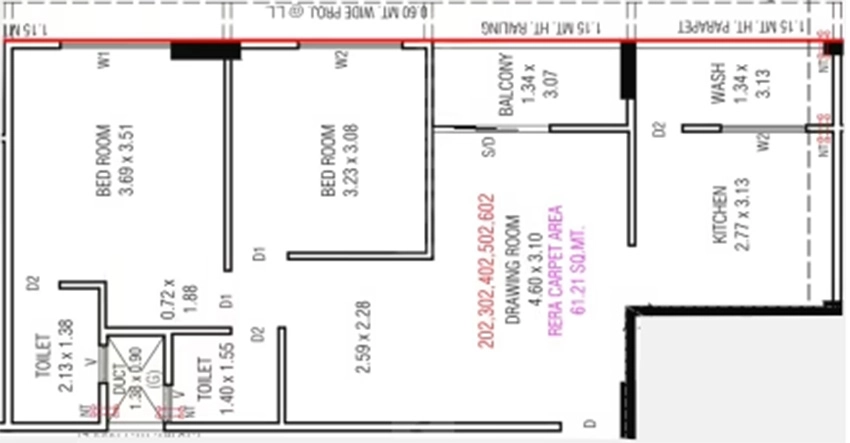 2 BHK Flat in Yashasvi Ekam in Paldi, Ahmedabad - Image 917907