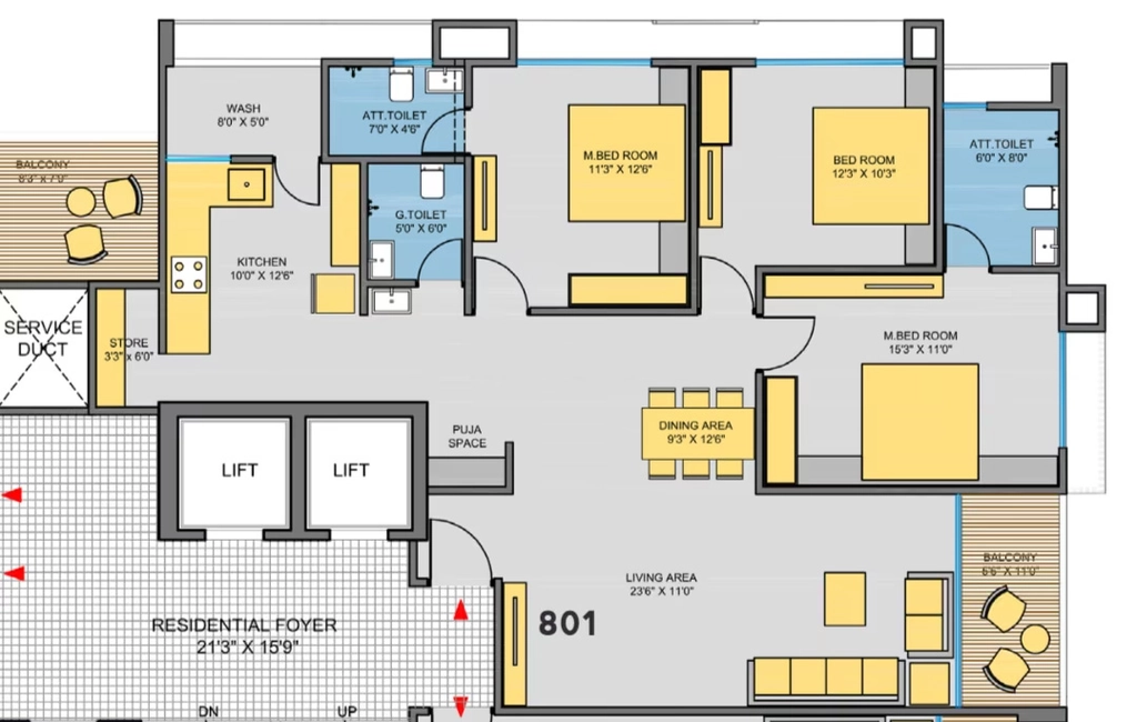 3 BHK Flat in Yashasvi Elegance in Paldi, Ahmedabad - Image 917917