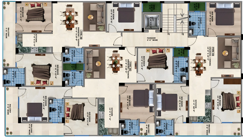 Floor Plan of HCS The Leaf in Mandi, New Delhi - Image 403000