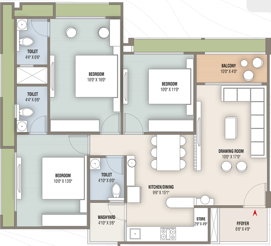 3 BHK Flat in Zankar Sanidhya in Chandkheda, Ahmedabad - Image 917929