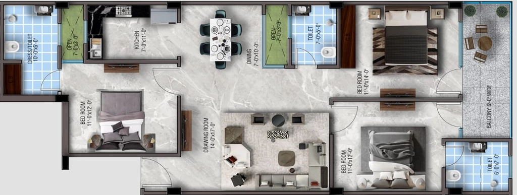 3 BHK Flat in HCS New Town Homes in Chhattarpur, New Delhi - Image 917932