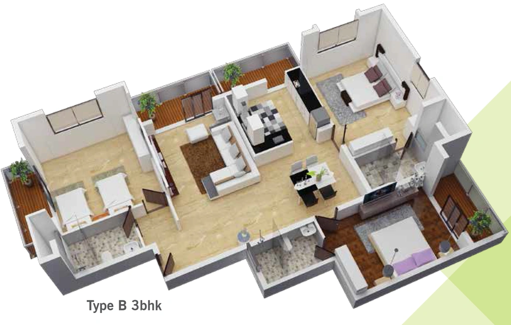 3 BHK Flat in Sunland Boutique in Old Airport Road, Bangalore - Image 917968