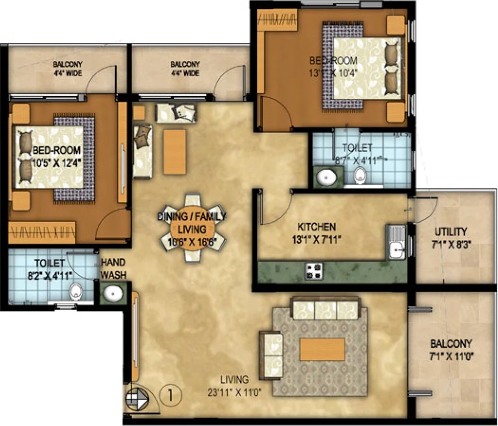 2 BHK Flat in Vista Auburn in Shivaji Nagar, Bangalore - Image 917985