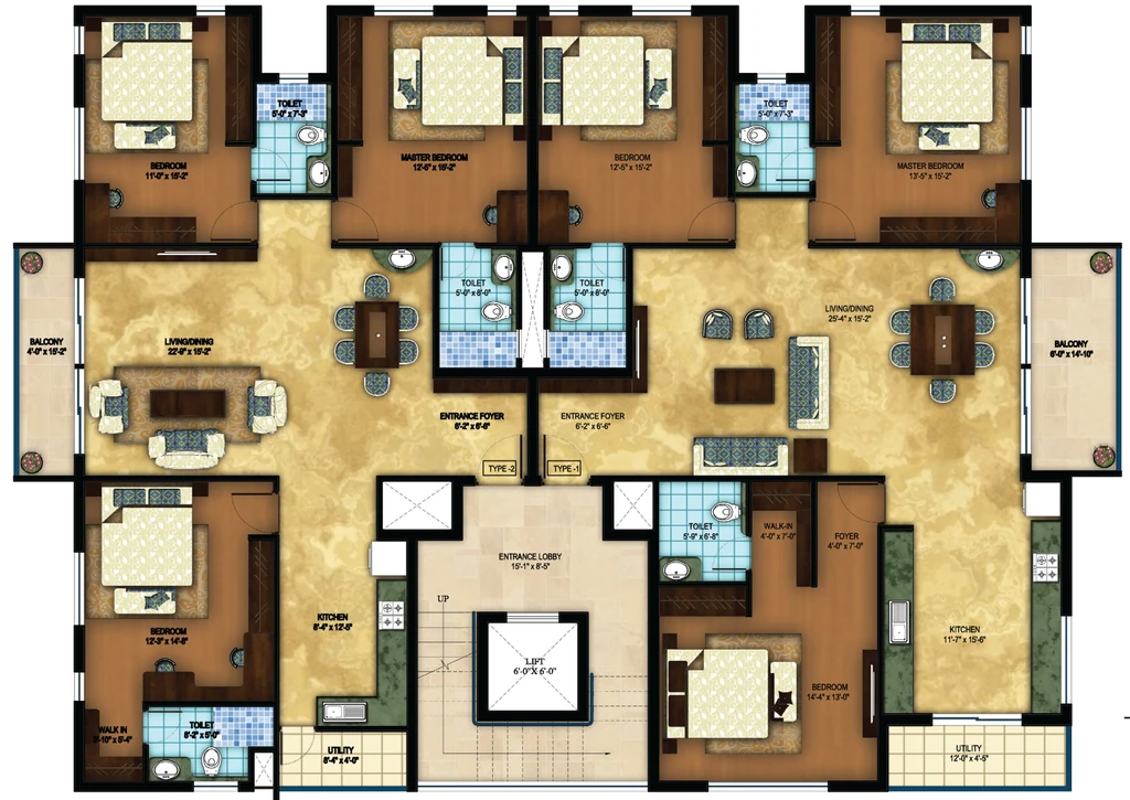 Floor Plan of Vista Azure in Indiranagar, Bangalore - Image 403115