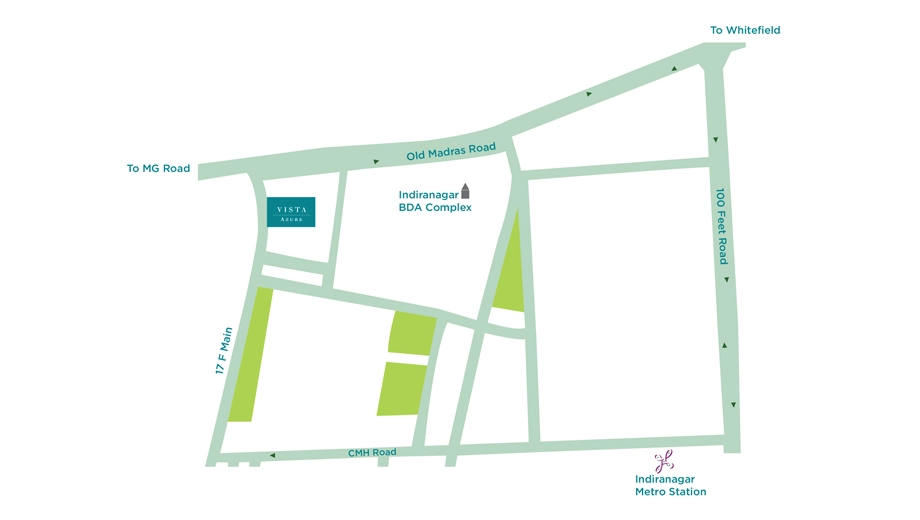 Location of Vista Azure in Indiranagar, Bangalore - Image 403114