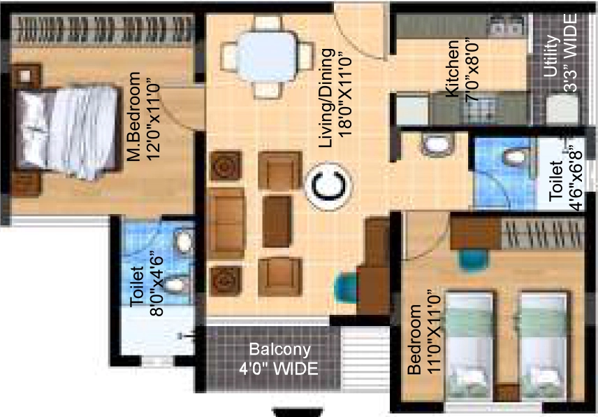 2 BHK Flat in Sunland Aspira in JP Nagar, Bangalore - Image 917969