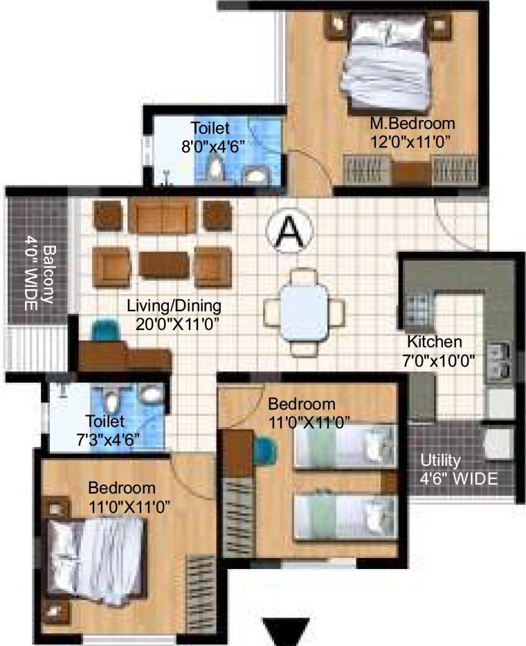 3 BHK Flat in Sunland Aspira in JP Nagar, Bangalore - Image 917971