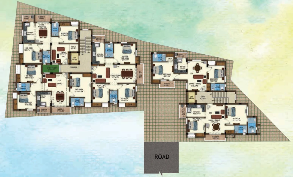 Floor Plan of Raunaq Aishwaryam in Arumbakkam, Chennai - Image 403067