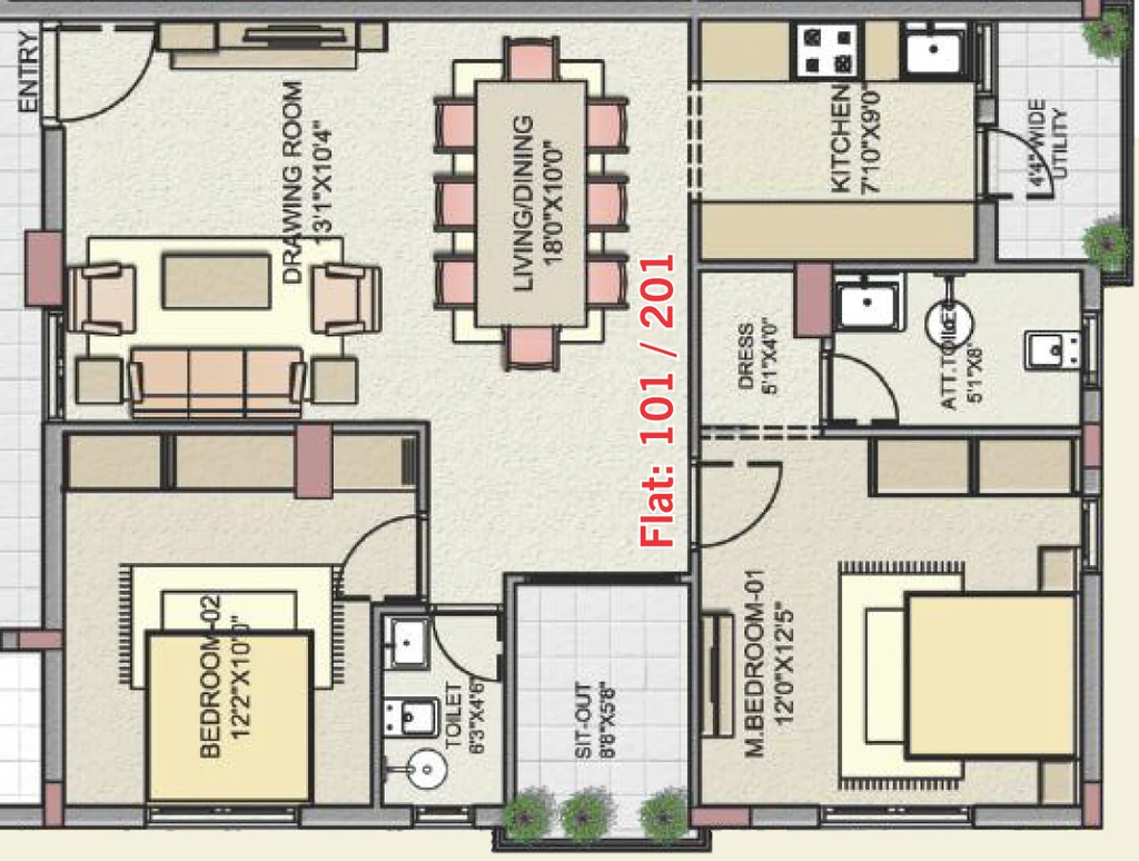 2 BHK Flat in Riverstone Chancellor in Ulsoor, Bangalore - Image 917995
