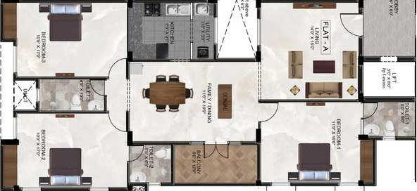 2 BHK Flat in Ramaniyam Vipanchi in Nanganallur, Chennai - Image 917965