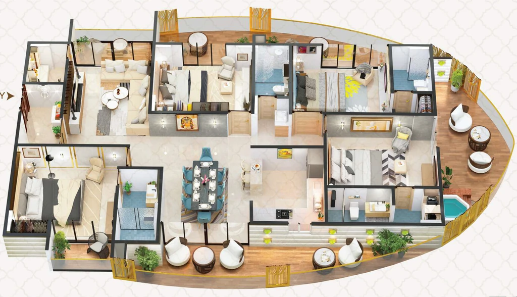4 BHK Flat in Hira The Kings Court in Danapur, Patna - Image 918207
