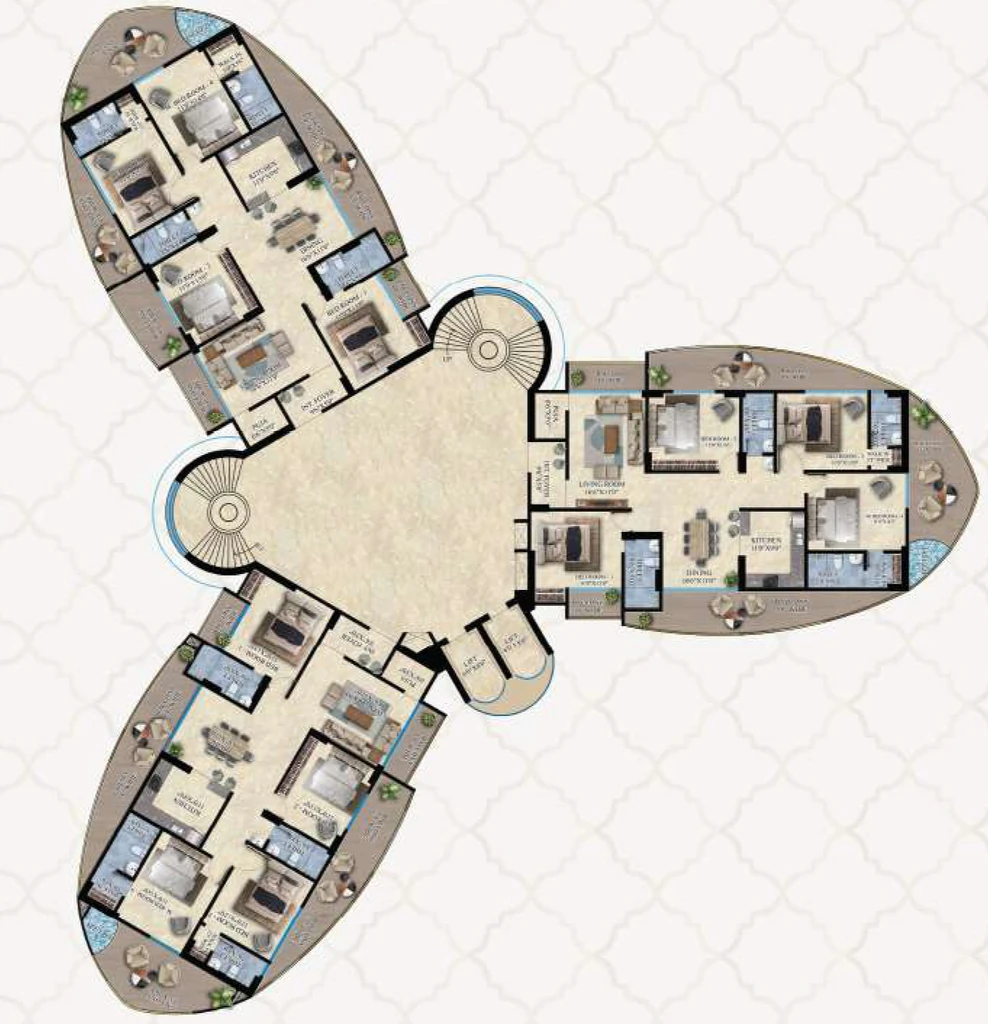 Floor Plan of Hira The Kings Court in Danapur, Patna - Image 403565
