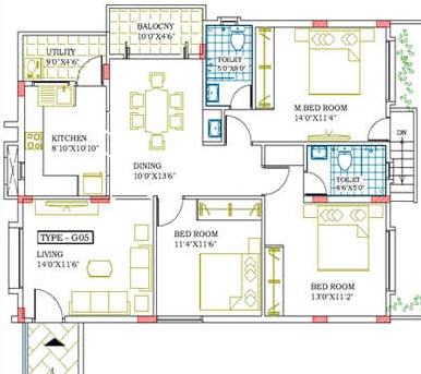 3 BHK Flat in Visalakshi Himapriya in Thanisandra, Bangalore - Image 918017
