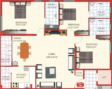3 BHK Flat in Scion Green Leaf Apartments in Banaswadi, Bangalore - Image 918041