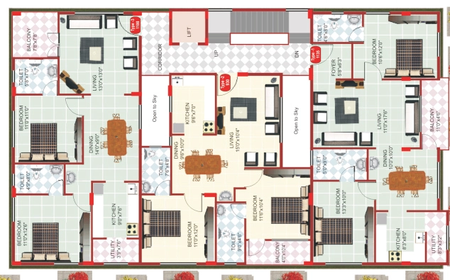 Floor Plan of Scion Green Leaf Apartments in Banaswadi, Bangalore - Image 403257