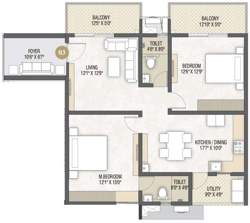 2 BHK Flat in Sri Mithila Nagari in Kollur, Hyderabad - Image 918244