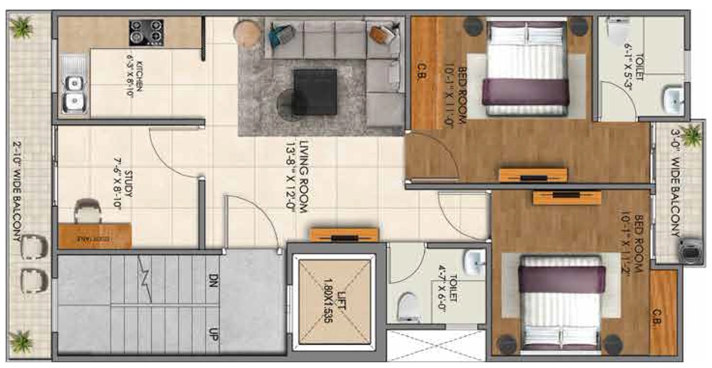 2.5 BHK Flat in JMS Premier Floors in Sector 95, Gurgaon - Image 918032