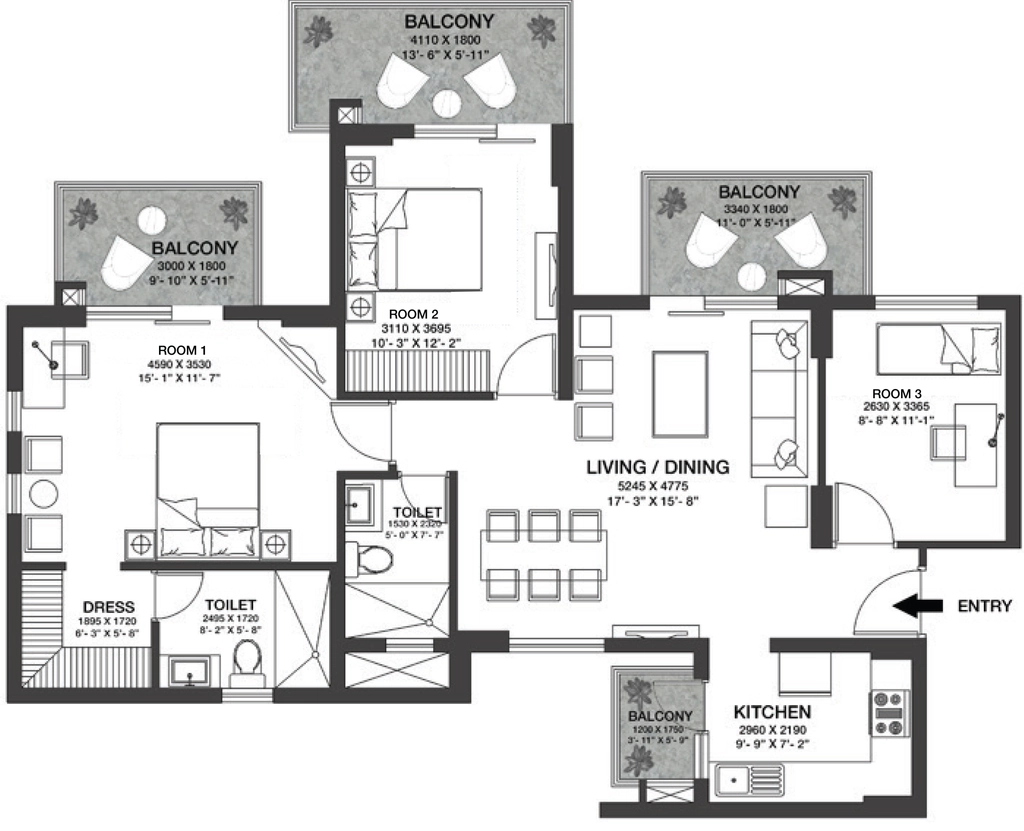 3 BHK Flat in Godrej Nature Plus Serenity in Sector 33, Gurgaon - Image 918059