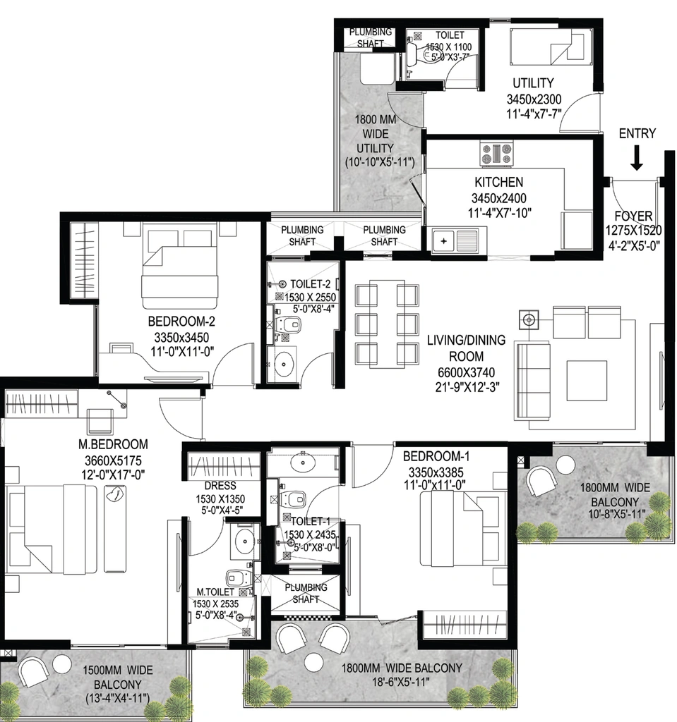 3 BHK Flat in Godrej Nature Plus Serenity in Sector 33, Gurgaon - Image 918061