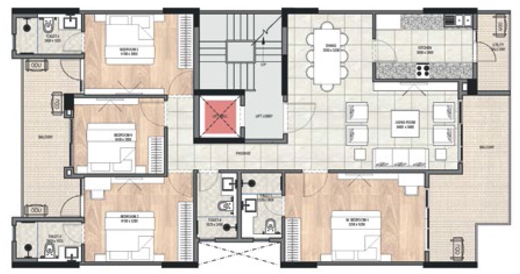 4 BHK Flat in DLF Garden City Floors in Sector 93, Gurgaon - Image 918064