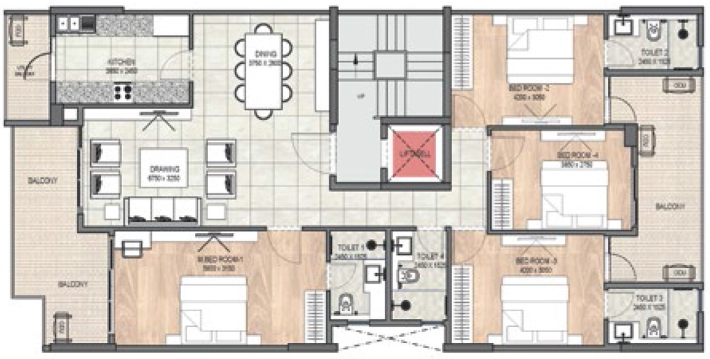 4 BHK Flat in DLF Garden City Floors in Sector 93, Gurgaon - Image 918065