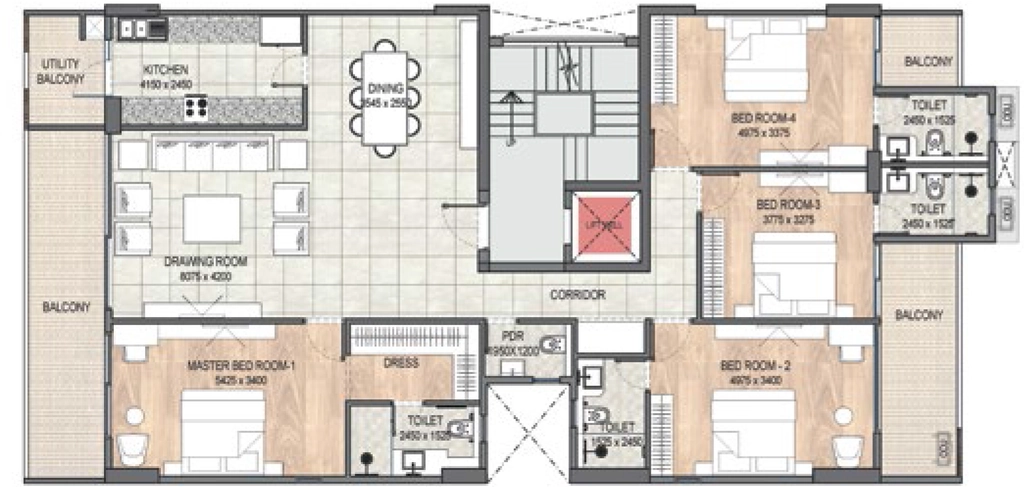 4 BHK Flat in DLF Garden City Floors in Sector 93, Gurgaon - Image 918068