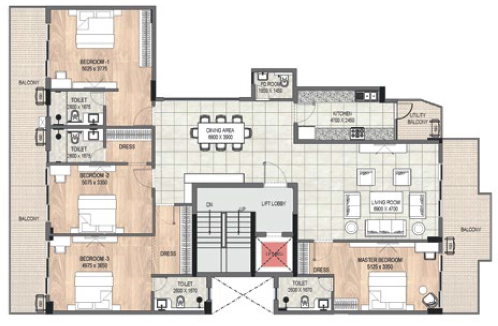 4 BHK Flat in DLF Garden City Floors in Sector 93, Gurgaon - Image 918069