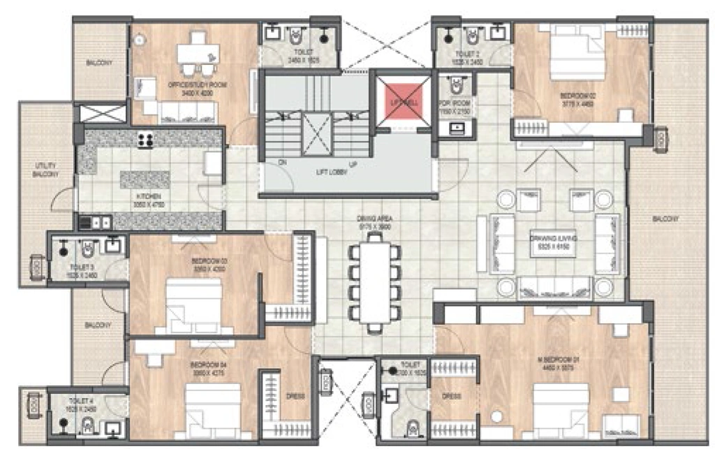 4 BHK Flat in DLF Garden City Floors in Sector 93, Gurgaon - Image 918072