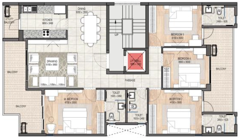 4 BHK Flat in DLF Garden City in Sector 90, Gurgaon - Image 918075