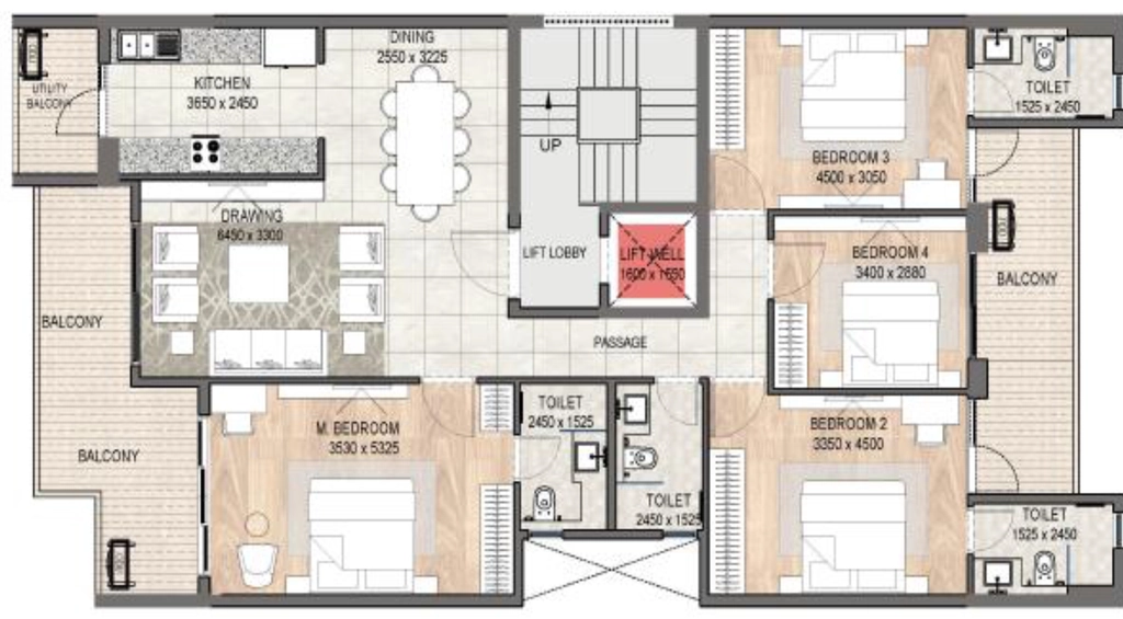 4 BHK Flat in DLF Garden City in Sector 90, Gurgaon - Image 918076