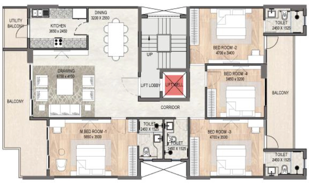 4 BHK Flat in DLF Garden City in Sector 90, Gurgaon - Image 918077