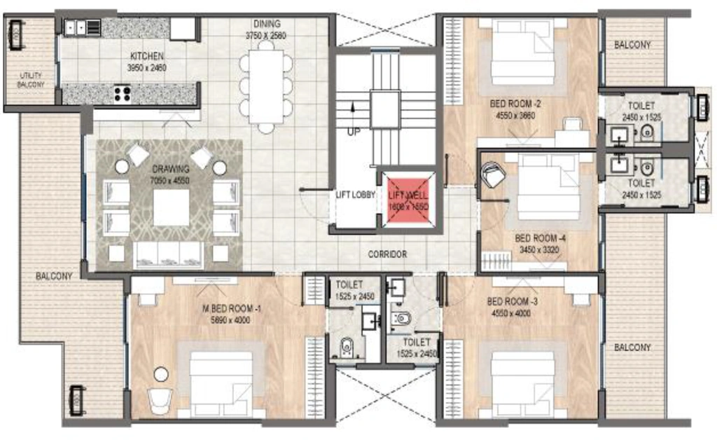 4 BHK Flat in DLF Garden City in Sector 90, Gurgaon - Image 918078
