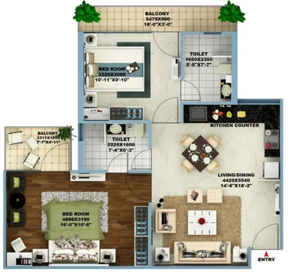 2 BHK Flat in AVL 36 Gurgaon in Sector 36 A, Gurgaon - Image 918087