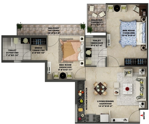 2 BHK Flat in AVL 36 Gurgaon in Sector 36 A, Gurgaon - Image 918088