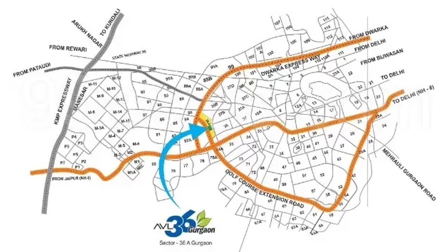 Location of AVL 36 Gurgaon - Image 403385