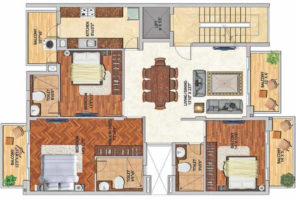 3 BHK Flat in Adani Brahma Samsara in Sector 60, Gurgaon - Image 918090