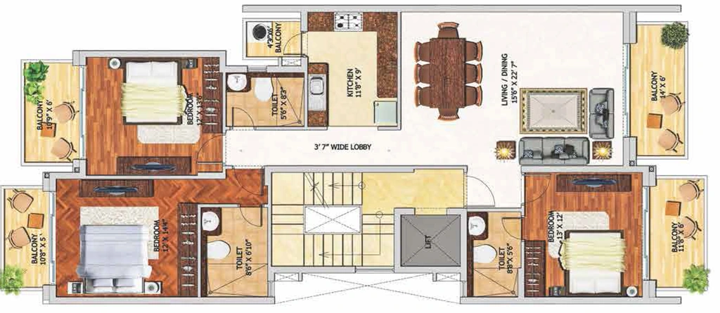 3 BHK Flat in Adani Brahma Samsara in Sector 60, Gurgaon - Image 918091