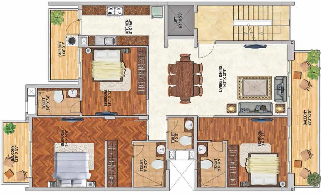 3 BHK Flat in Adani Brahma Samsara in Sector 60, Gurgaon - Image 918092