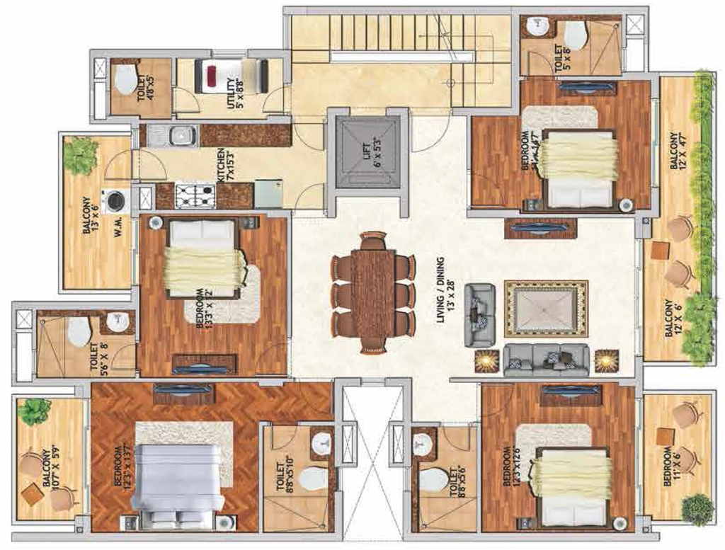 4 BHK Flat in Adani Brahma Samsara in Sector 60, Gurgaon - Image 918093