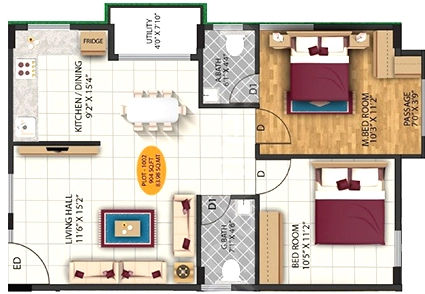 2 BHK Flat in Kinglife Paradise in Ulsoor, Bangalore - Image 918309