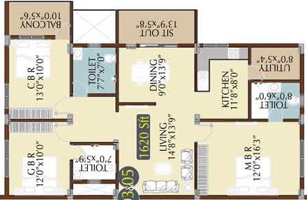 3 BHK Flat in Radiant Silver Bell 2 in Kodigehalli, Bangalore - Image 918329