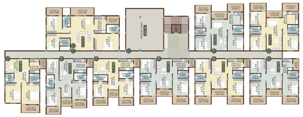 Floor Plan of Radiant Silver Bell 2 in Kodigehalli, Bangalore - Image 403823