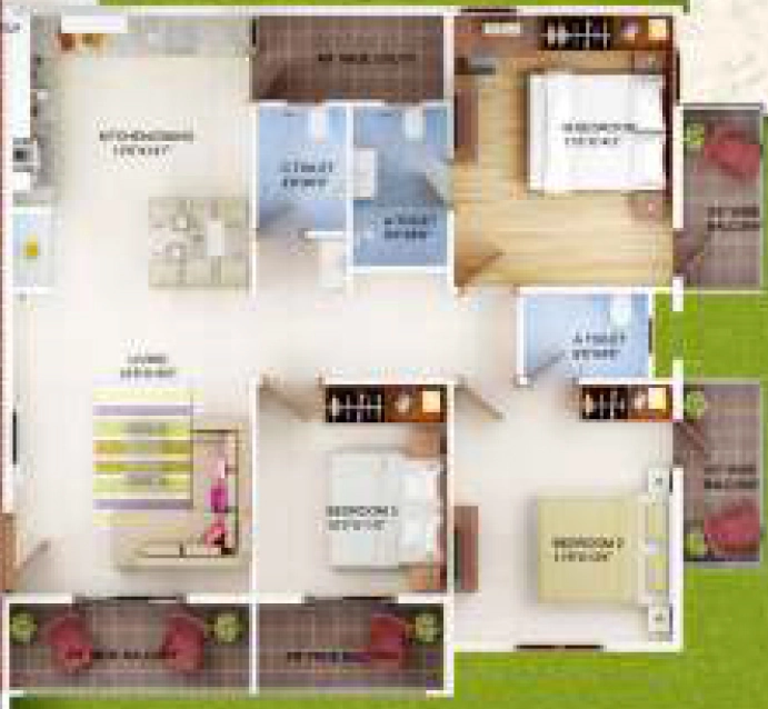 3 BHK Flat in Sai Kalyan Winst in Hebbal, Bangalore - Image 918333